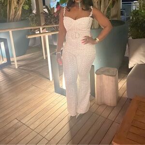 Nadine Merabi LUCINDA WHITE JUMPSUIT Medium